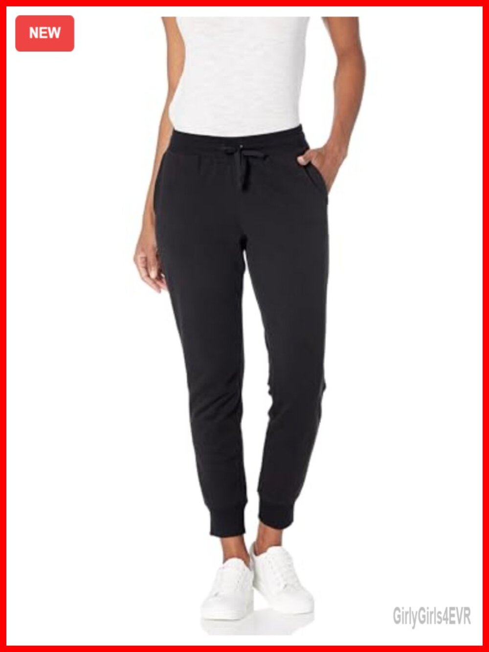 Cotton Fleece Jogger Sweatpants Drawstring Mid Rise Cuffed